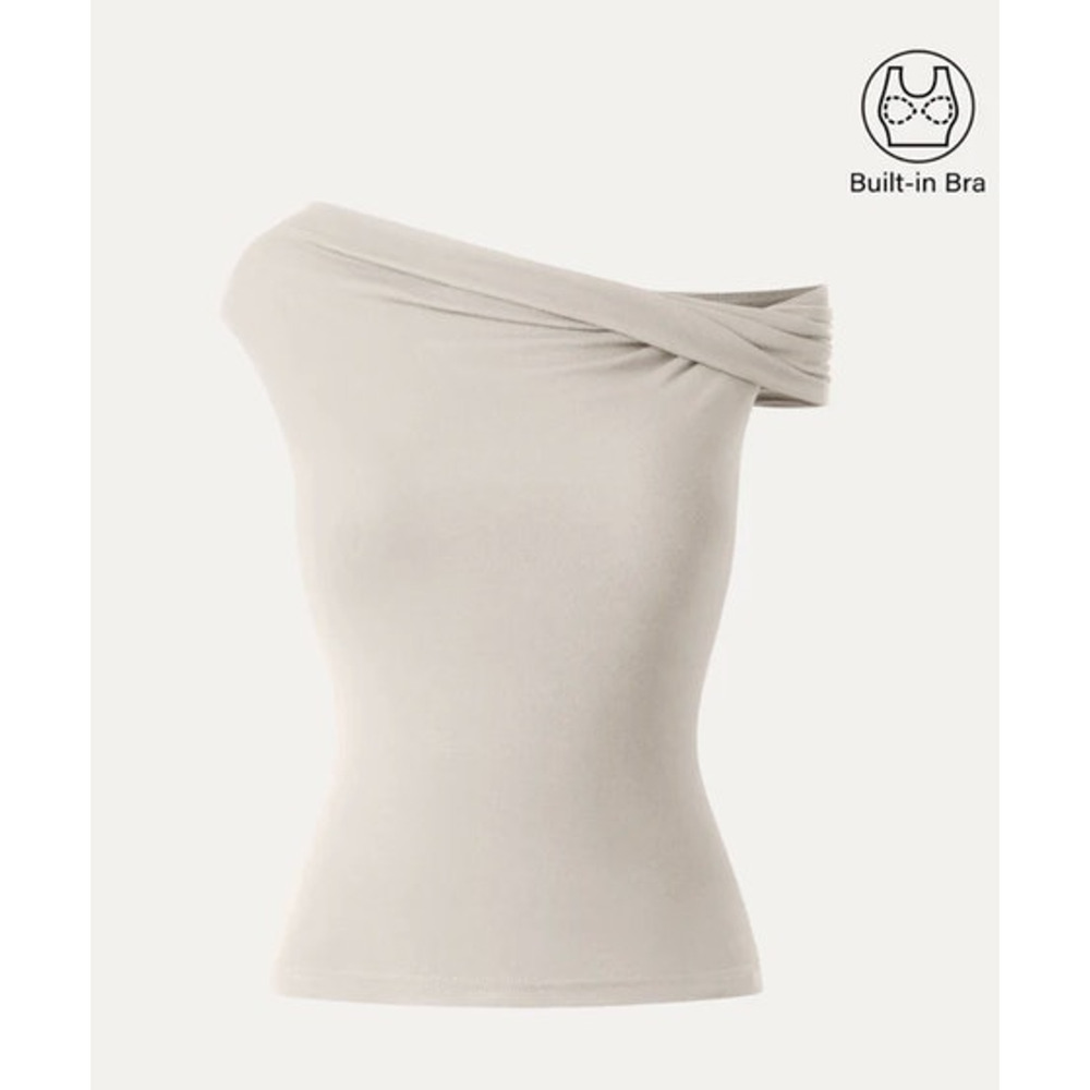 OGL Top Size S NEW Eco-SkinKiss Multi-wear Versatile Necklines Brami Top Cream